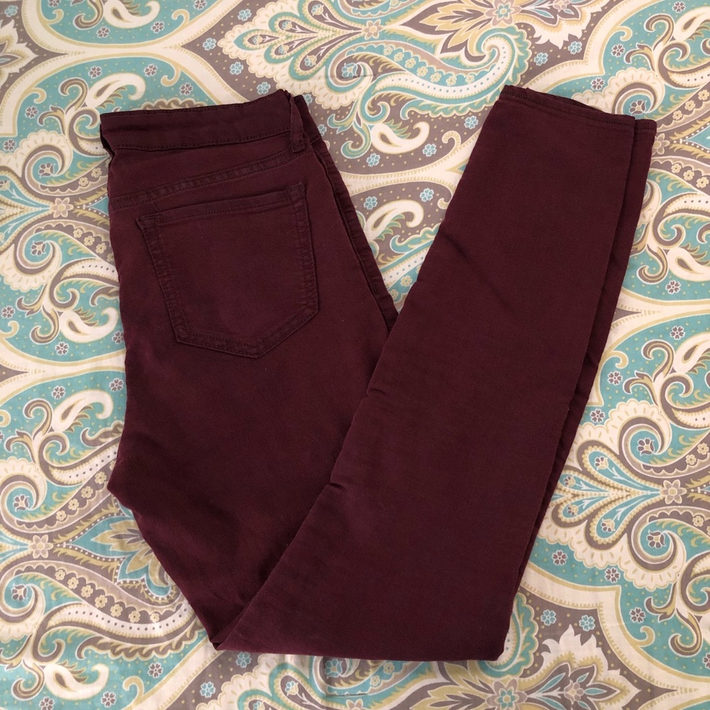 Old Navy Maroon Rockstar Skinny Jeans